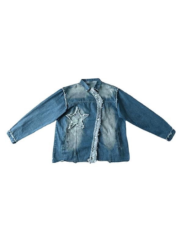Washed Frayed Splice Jacket Product Image