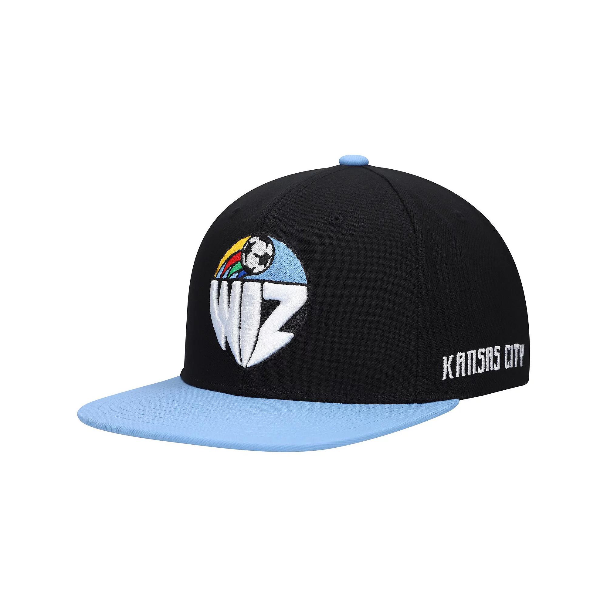 Men's Mitchell & Ness Black Sporting Kansas City Throwback Logo Snapback Hat Product Image