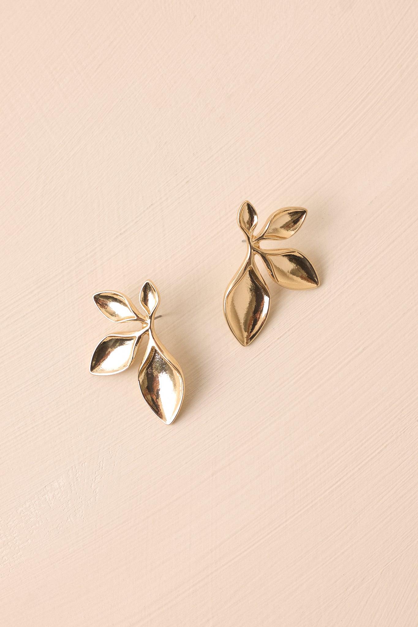 Dusk Reverie Gold Leaf Earrings Product Image