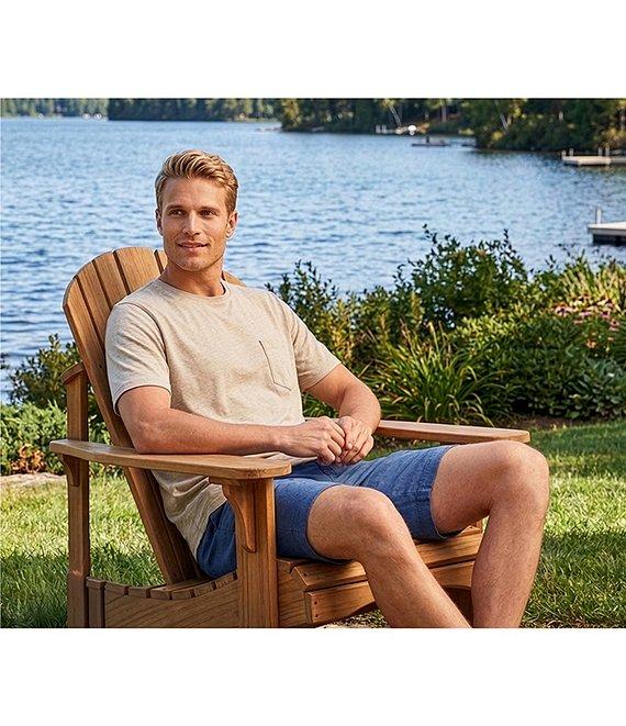 Roundtree & Yorke The Cloud Collection 9#double; Inseam Flat Front Washed Chino Shorts Product Image