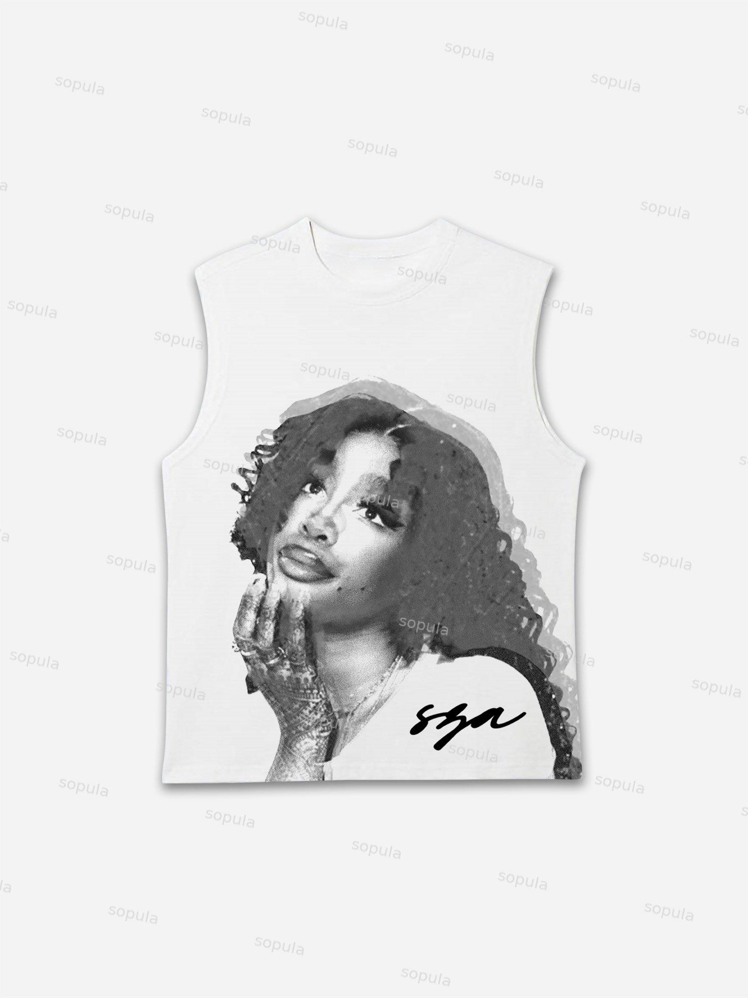 Vintage Sza Graphic Sleeveless Shirts Tank Top Product Image