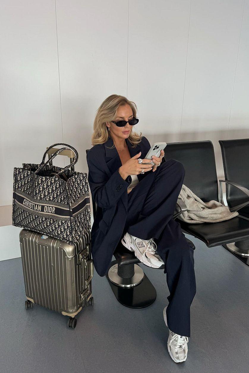 Wide Low Waist Suit Pants Product Image