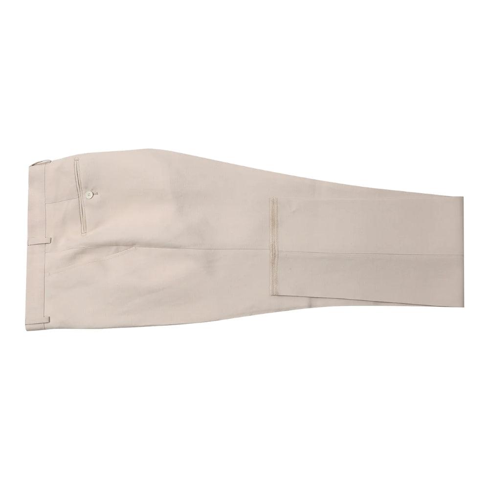 Men's Tan 2-Piece Slim Fit Linen Suit Male Product Image