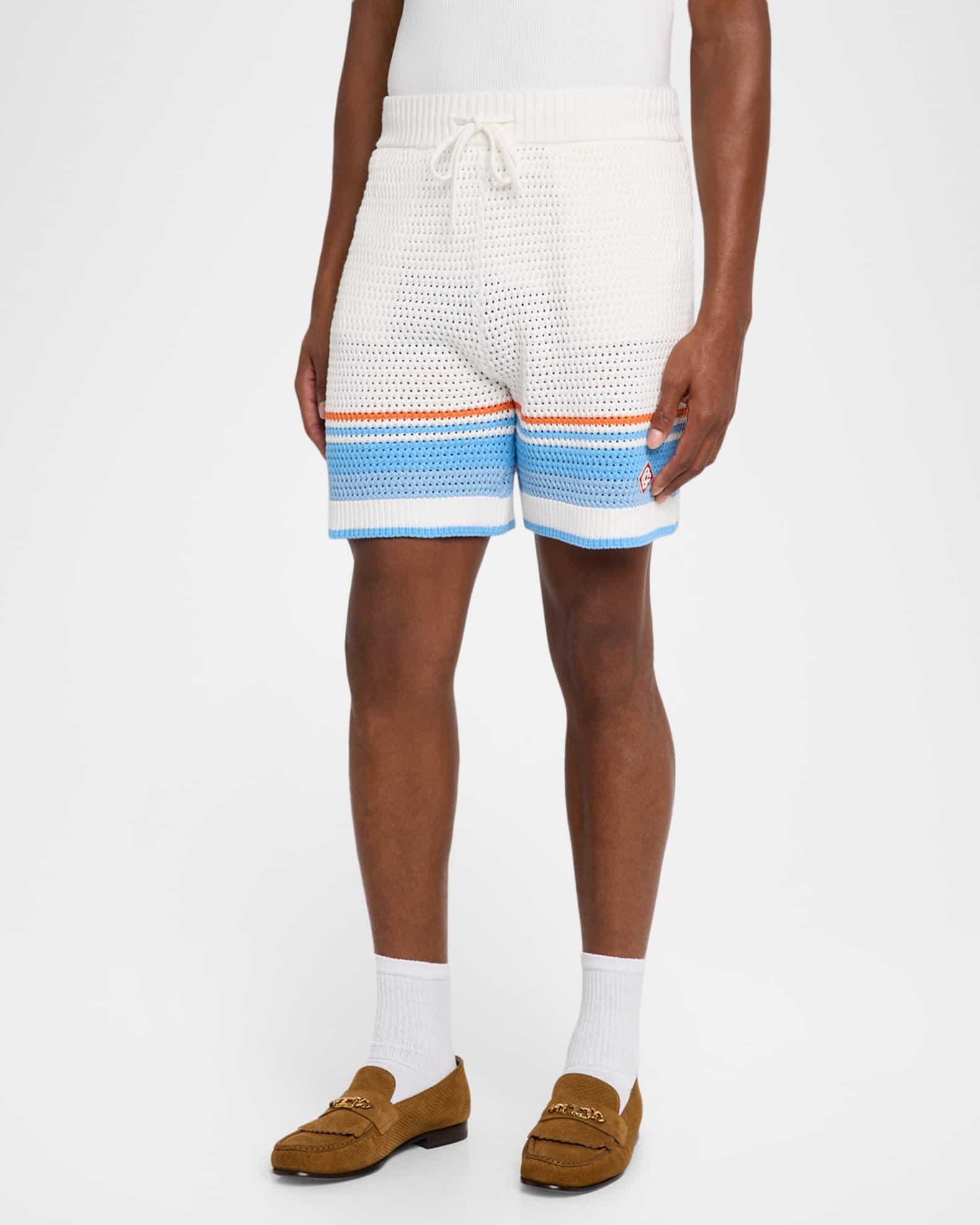 Men's Faux Crochet Drawstring Shorts Product Image