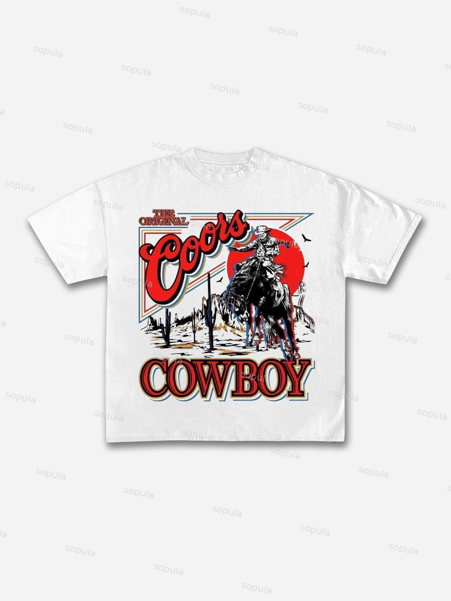 Coors Cowboy Rodeo Vintage Graphic Cotton T-shirt Product Image