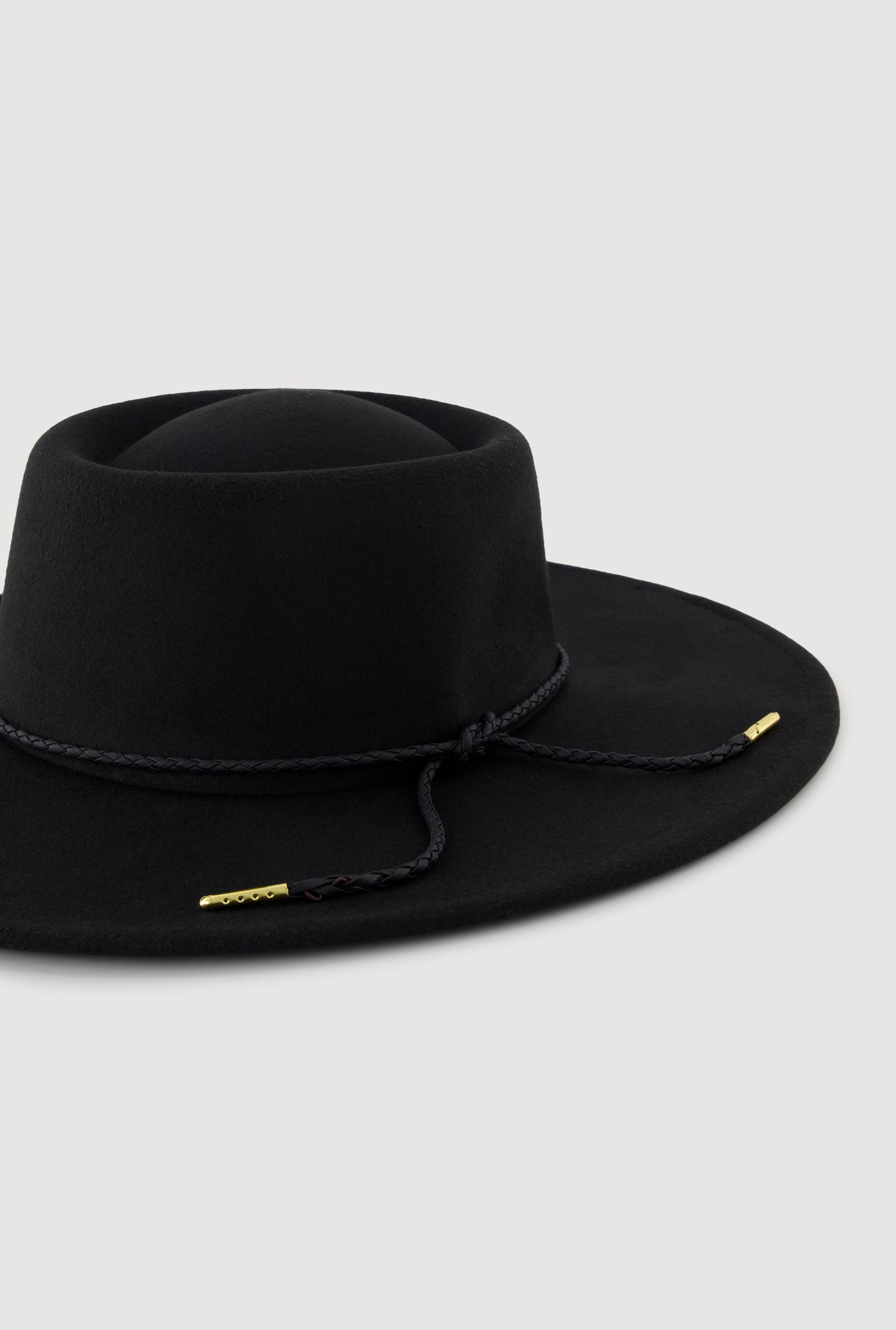 Faux Suede Braided Cord Detail Panama Hat Female Product Image