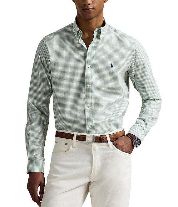 Polo Ralph Lauren Slim Fit Gingham Stretch Poplin Long Sleeve Woven Shirt Product Image