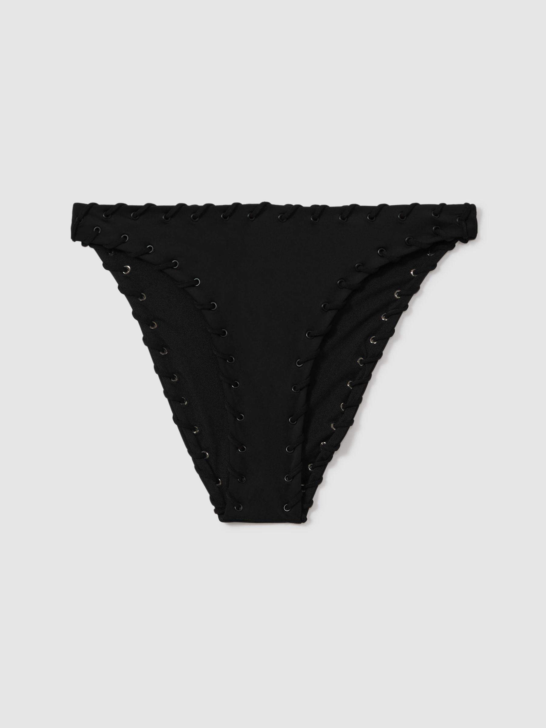 Good American Whip Stitch Bikini Bottoms in Black Product Image