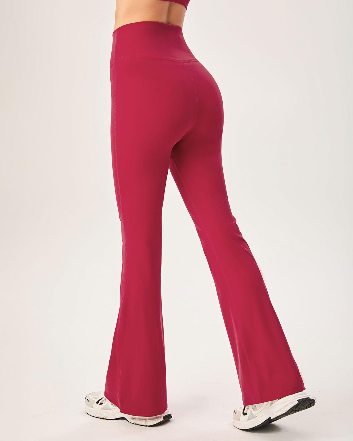Red High Waisted Sleek Leggings Product Image