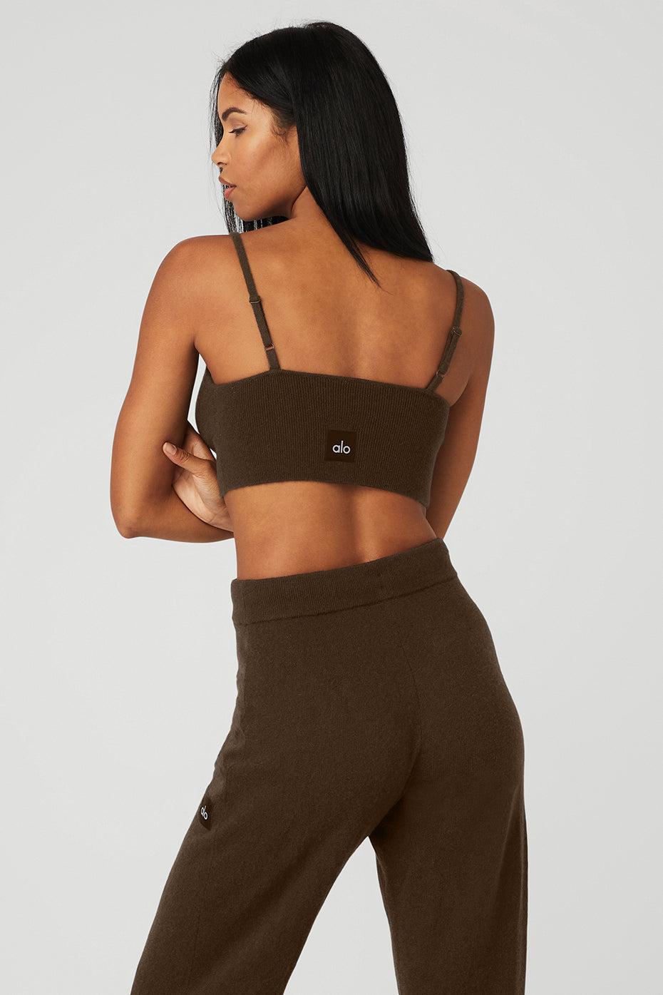 ALO | Cashmere Jet Set Bra Brown Product Image