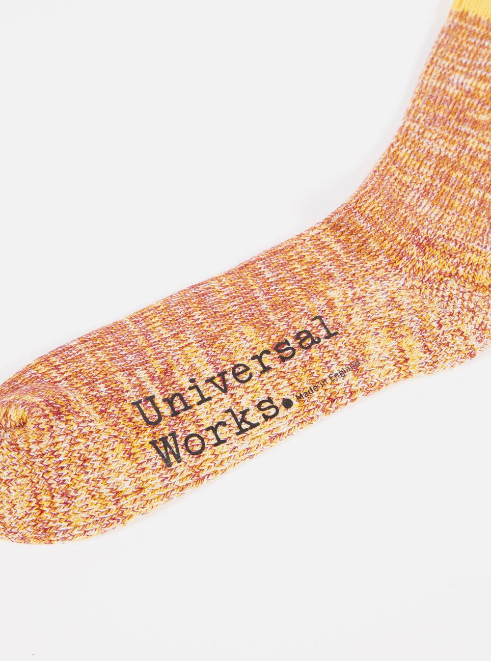Universal Works Everyday Stripe Sock in Yellow Cotton Product Image