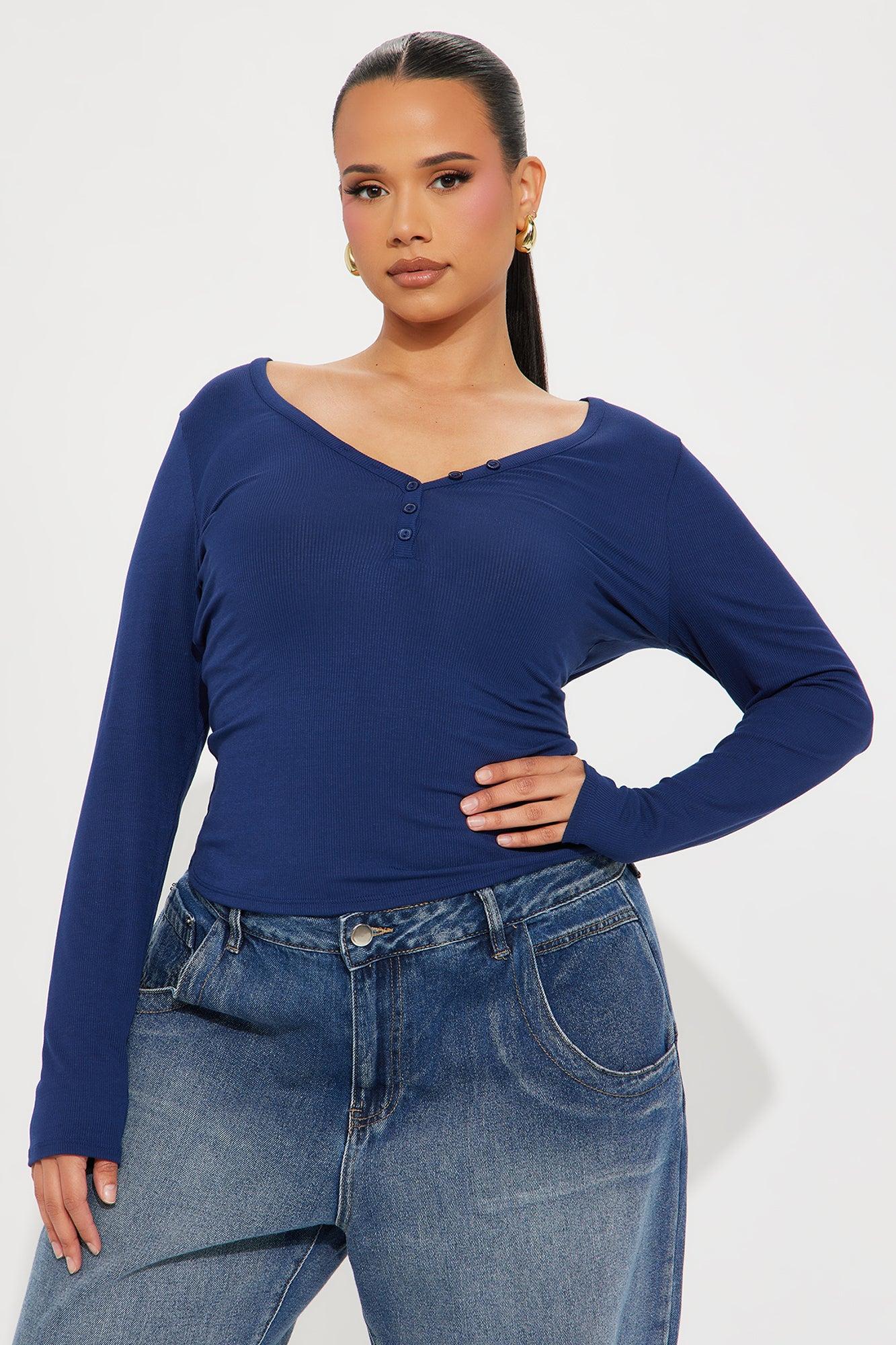 Callie Henley Top - Navy Product Image