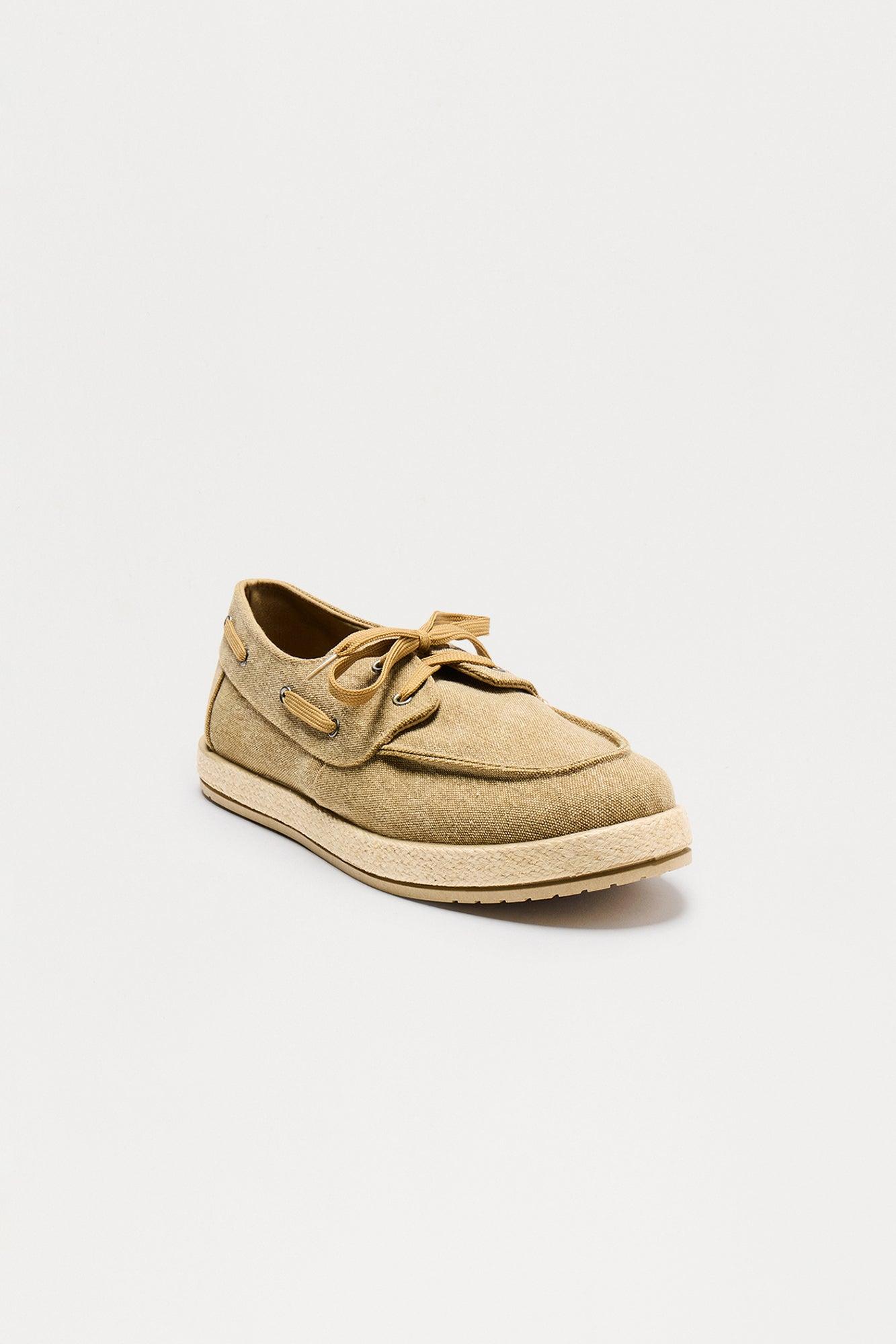 Canvas Boat Shoe Espadrilles - Taupe Male Product Image