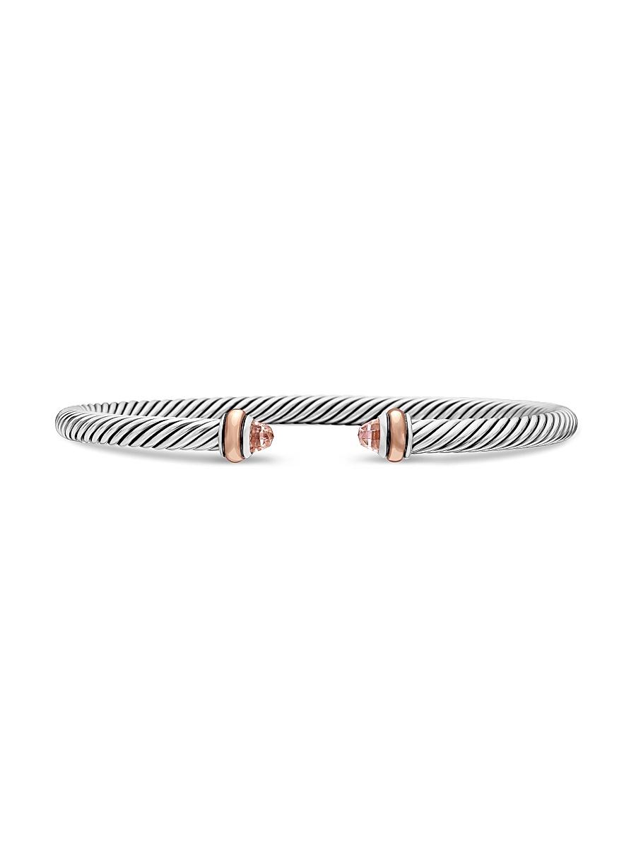 Womens Cable Classics Color Bracelet with Morganite and 18K Rose Gold Product Image