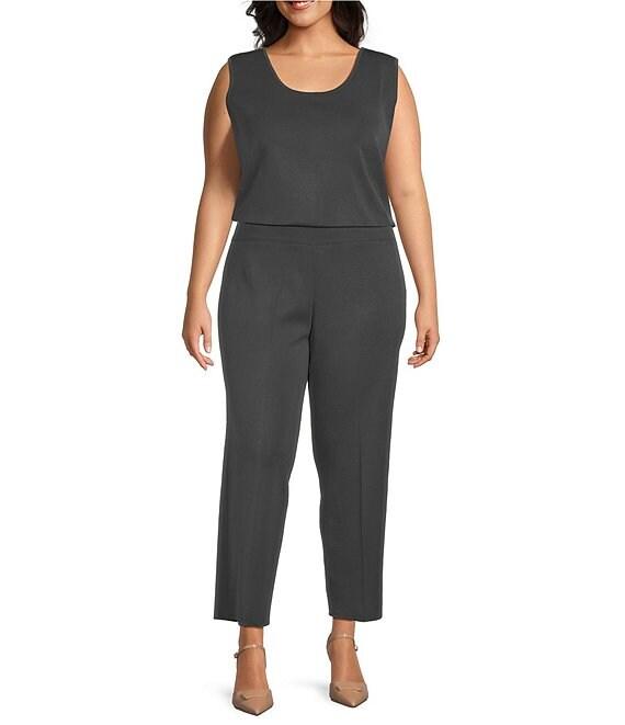 Ming Wang Plus Knit Scoop Neck Sleeveless Tank Product Image