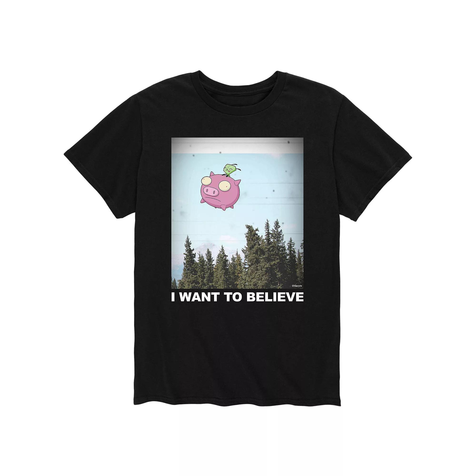 Men's Invader Zim Gir I Want To Believe Tee,  Product Image