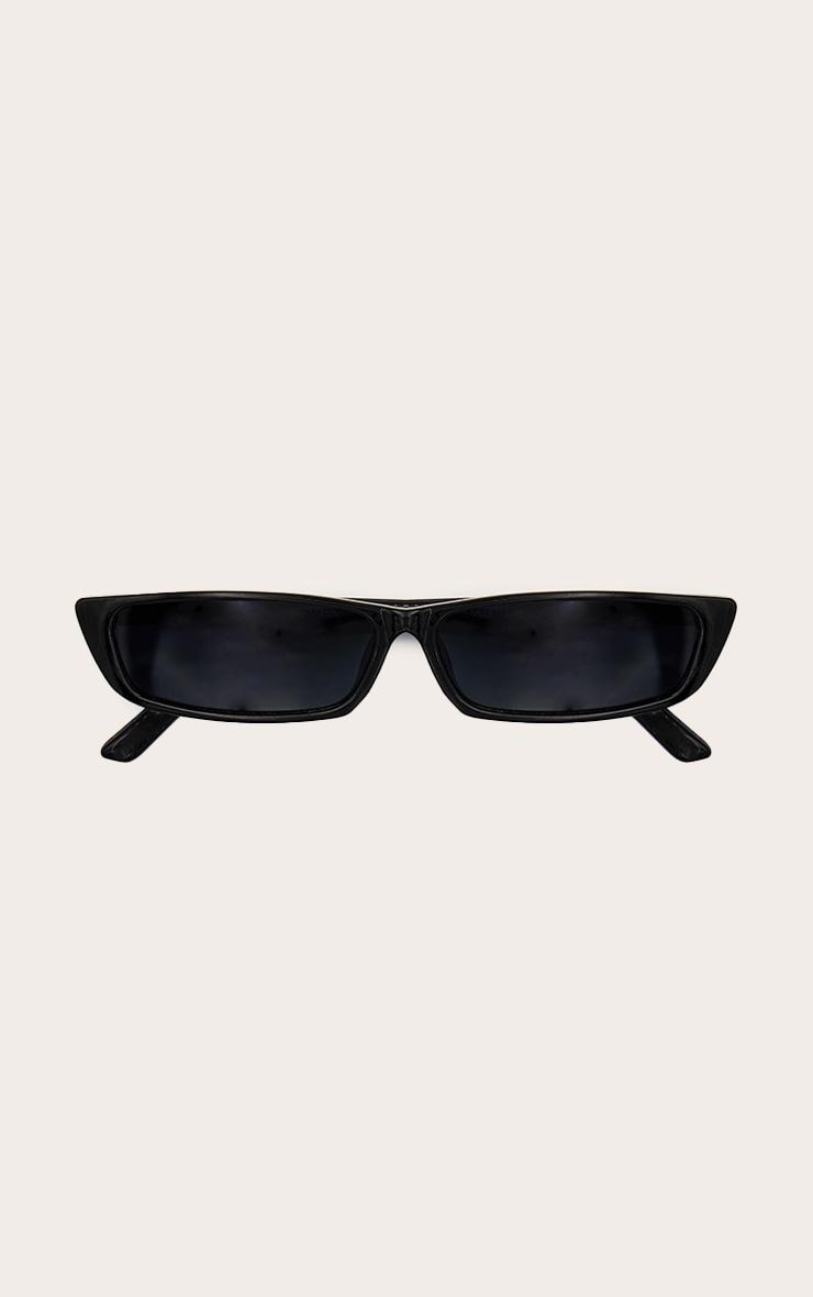 Black Slim Rectangular Lense Sunglasses Product Image