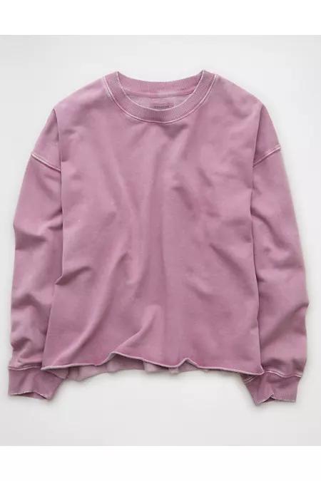 AE Everyday Luxe Cropped Cut-Off Sweatshirt Womens Product Image