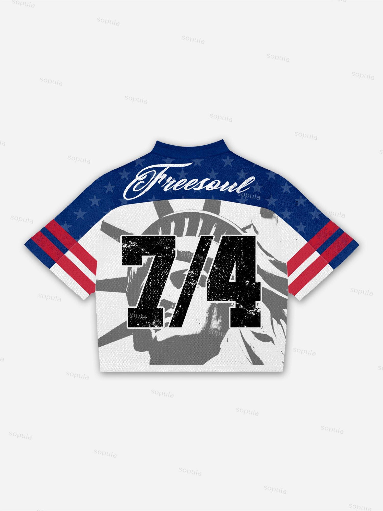 Independence Day Vintage Football Jersey Graphic T-shirt Product Image