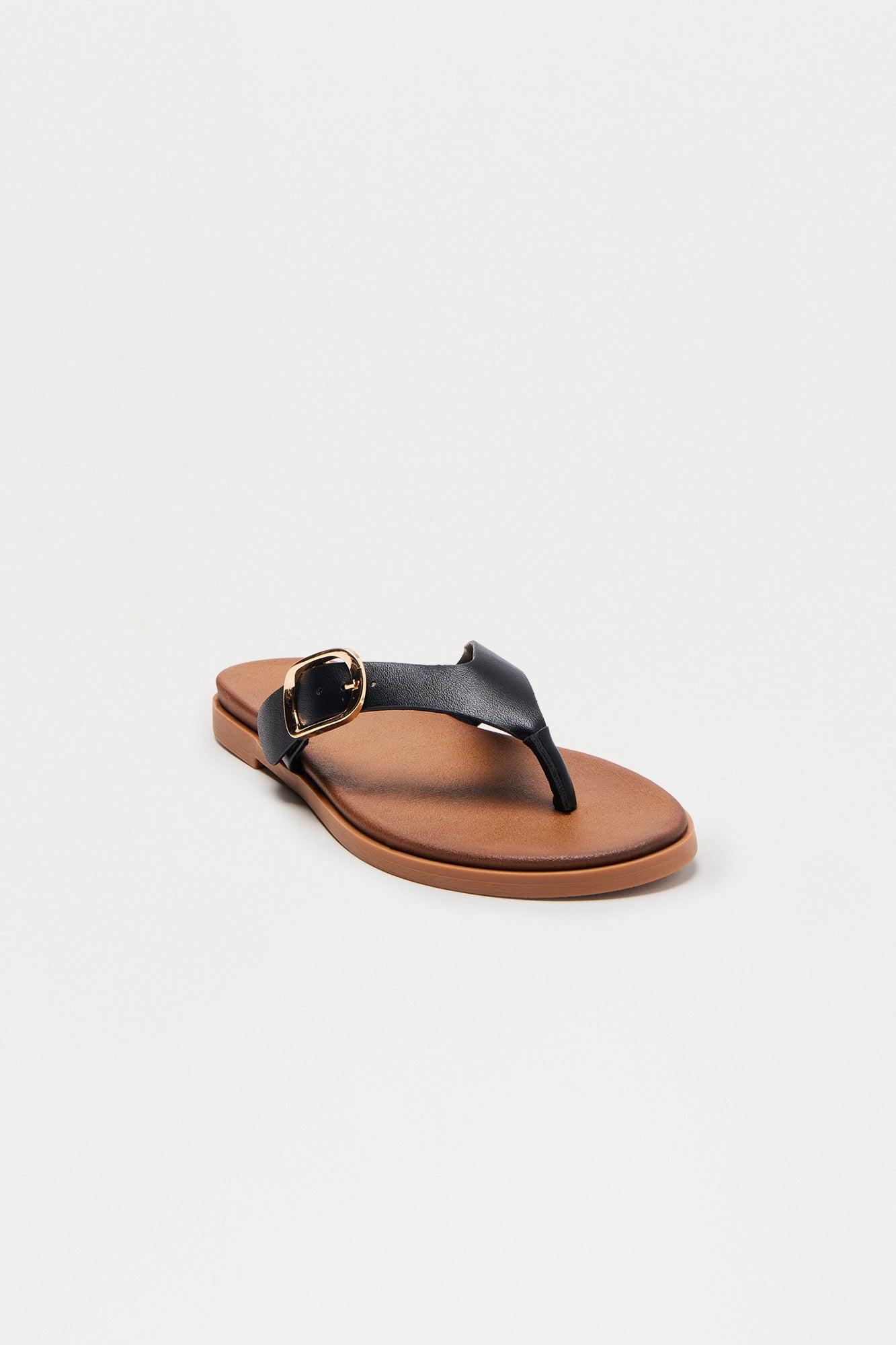 Dott Buckle Flip Flops - Black Female Product Image