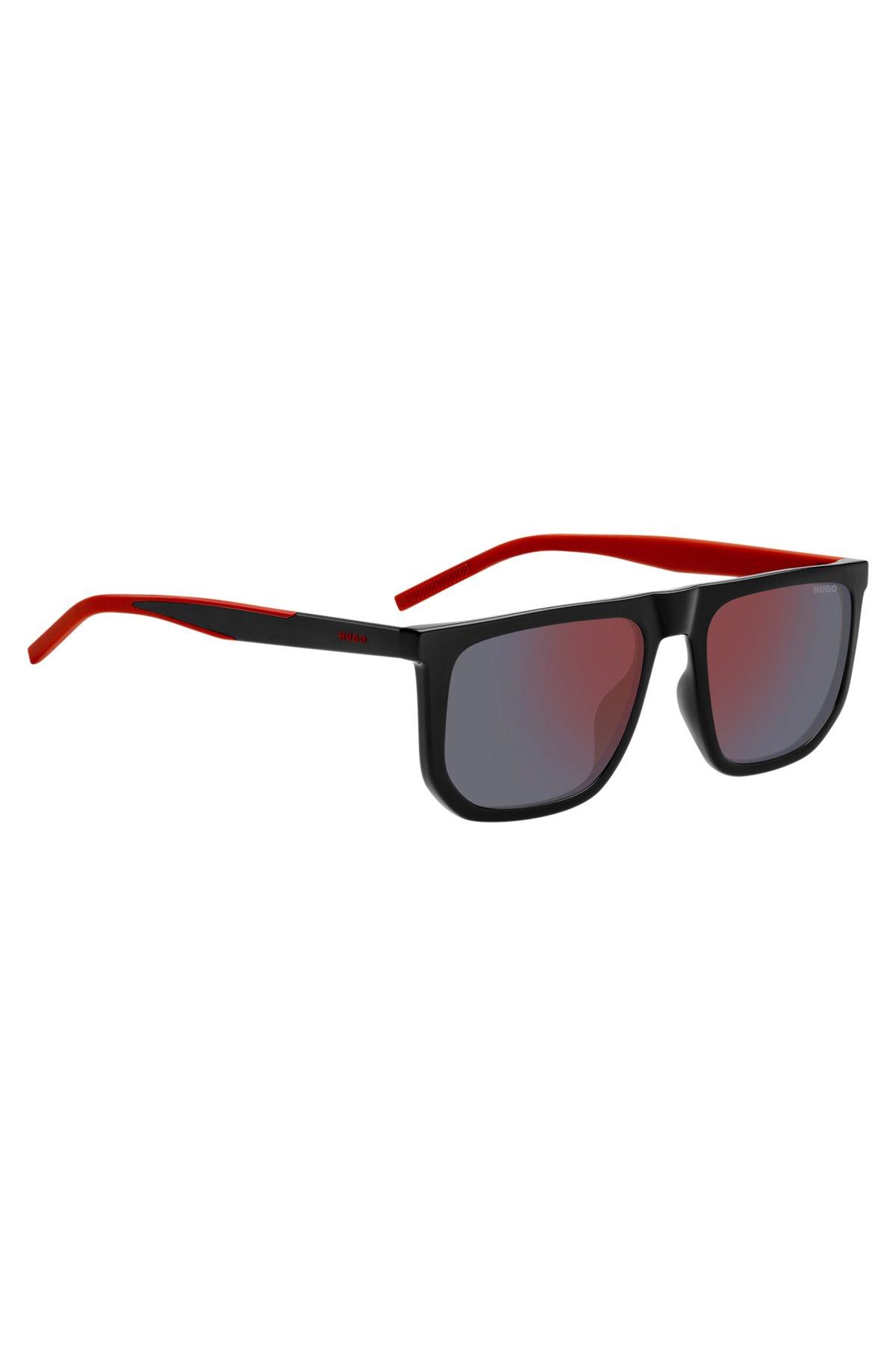 HUGO - Brown-horn sunglasses with two-tone temples Product Image