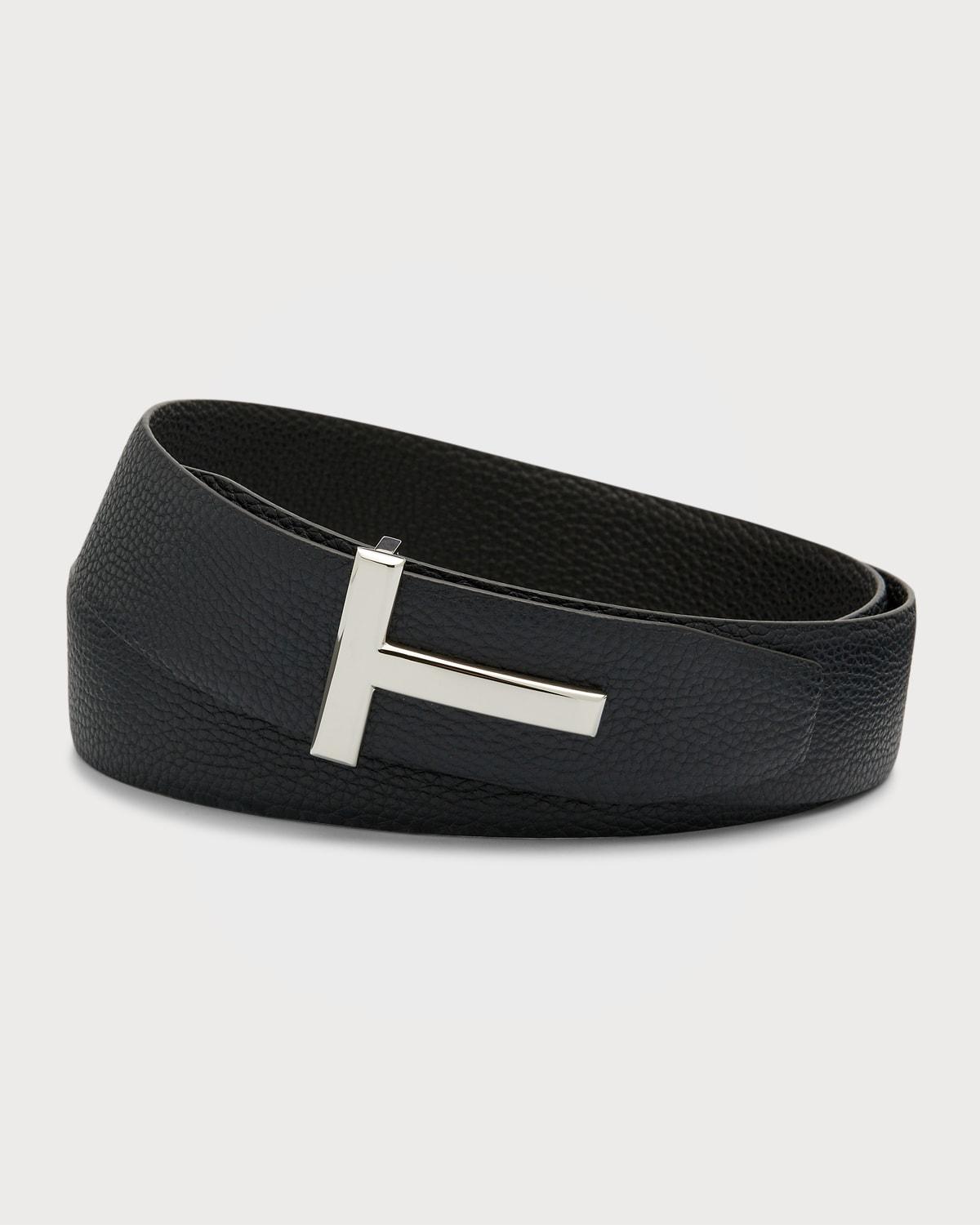 Mens Signature T Reversible Leather Belt Product Image
