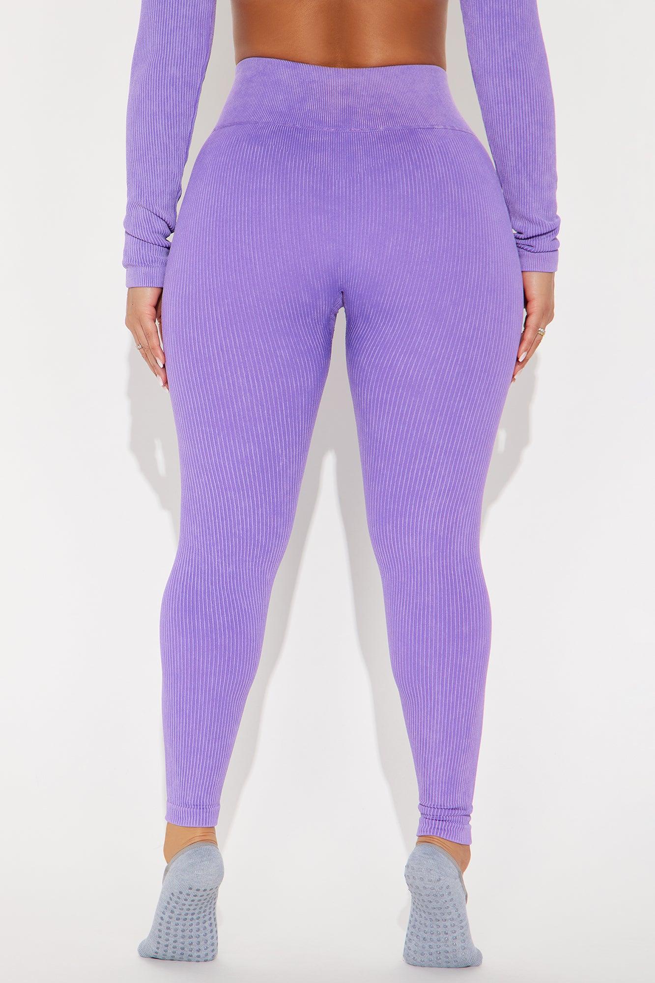 Fighter Ribbed Active Legging Washed Effortless Seamless - Lavender Product Image