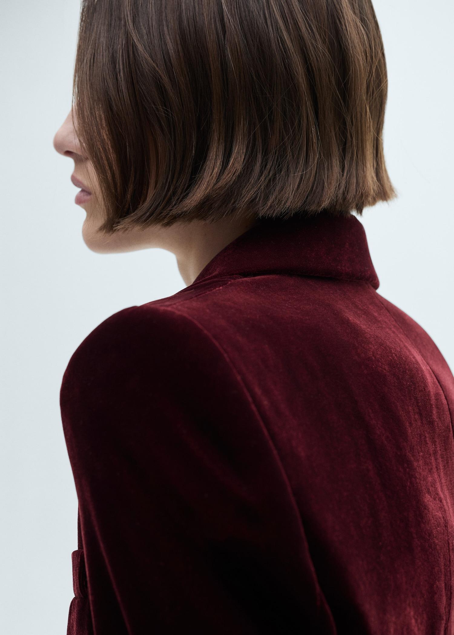 Structured velvet jacket - Women | MANGO USA Product Image
