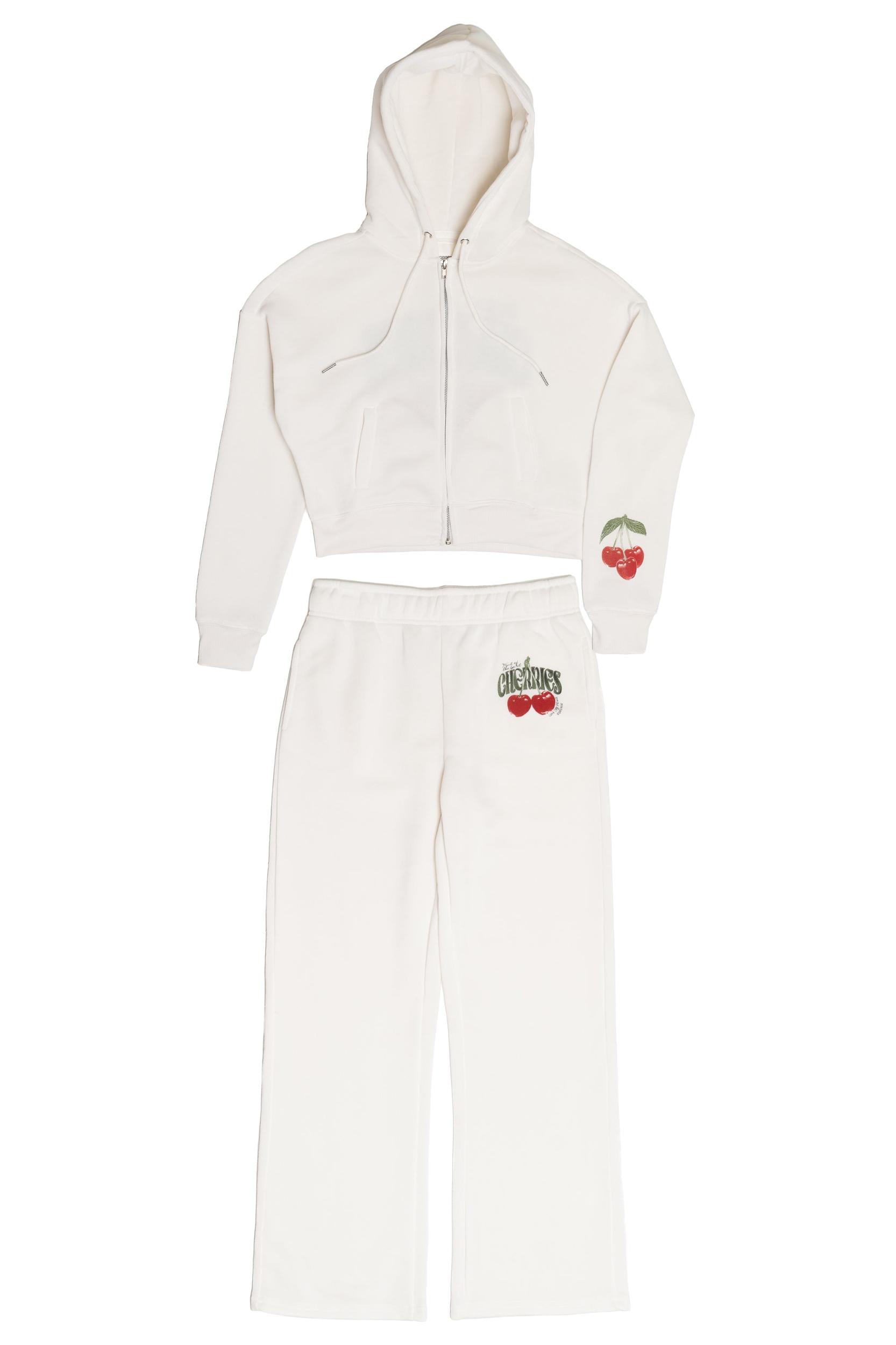 Cherries Cropped Zip-Up Sweatshirt Product Image