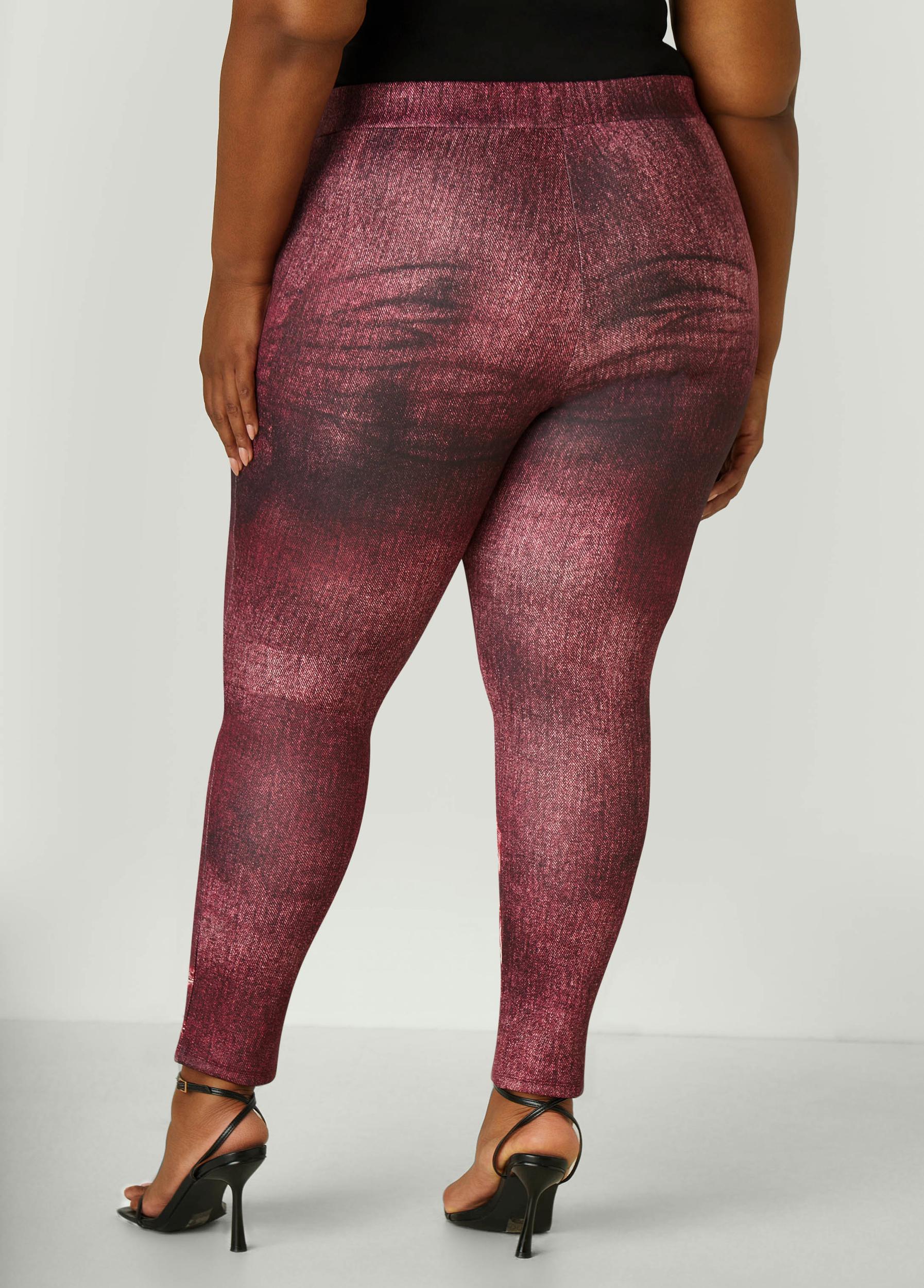 Plus Size Denim Print Leggings Ashley Stewart Product Image
