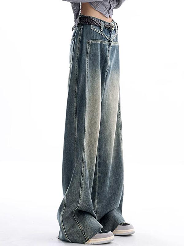 Vintage Wash Raw Trim Boyfriend Jeans Product Image