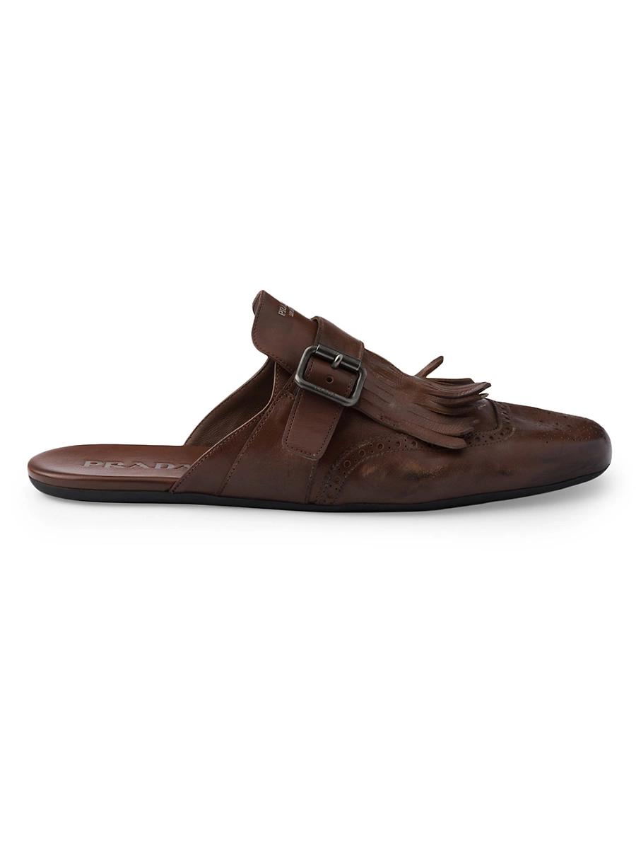 Mens Shuffle Antiqued Leather Mules Product Image