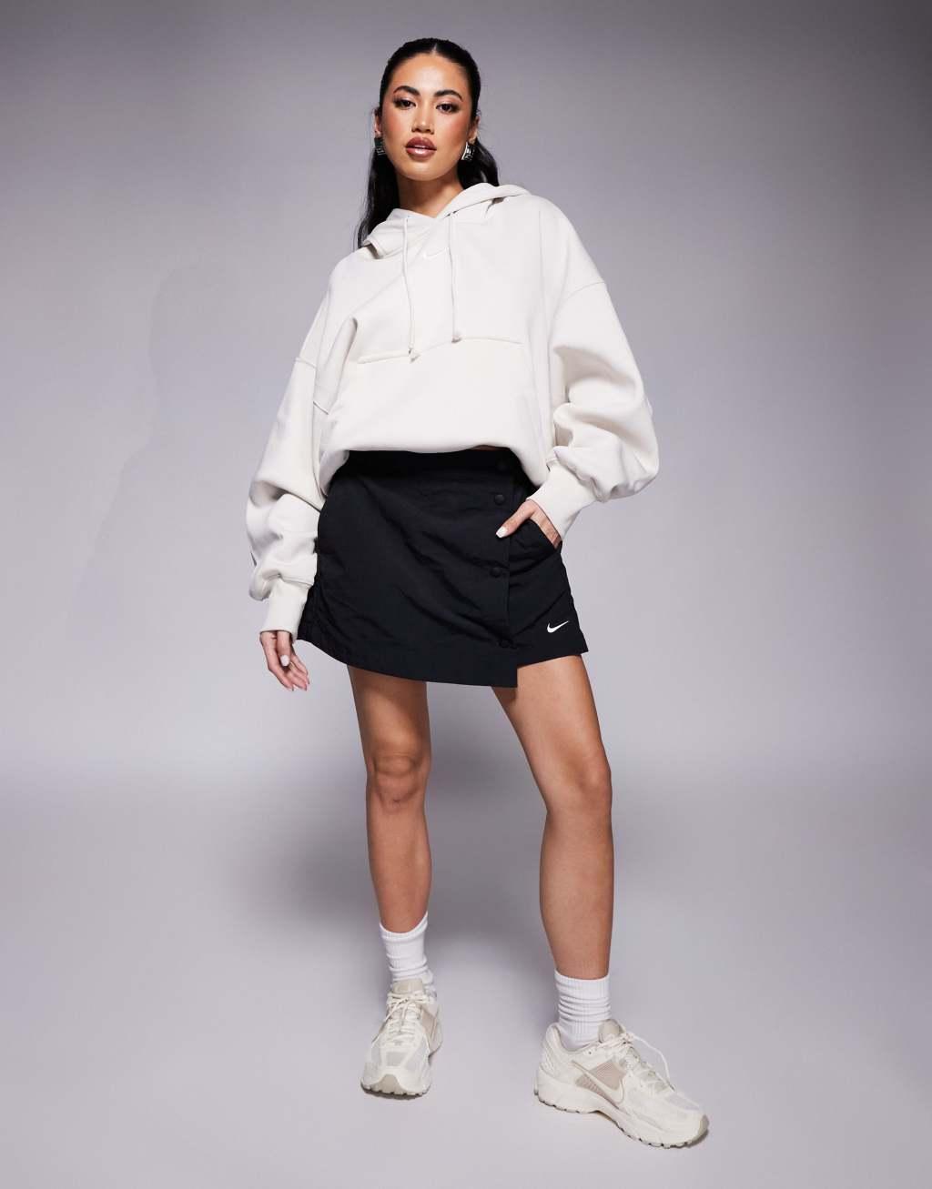 Nike Phoenix Fleece super oversized hoodie in cream Product Image