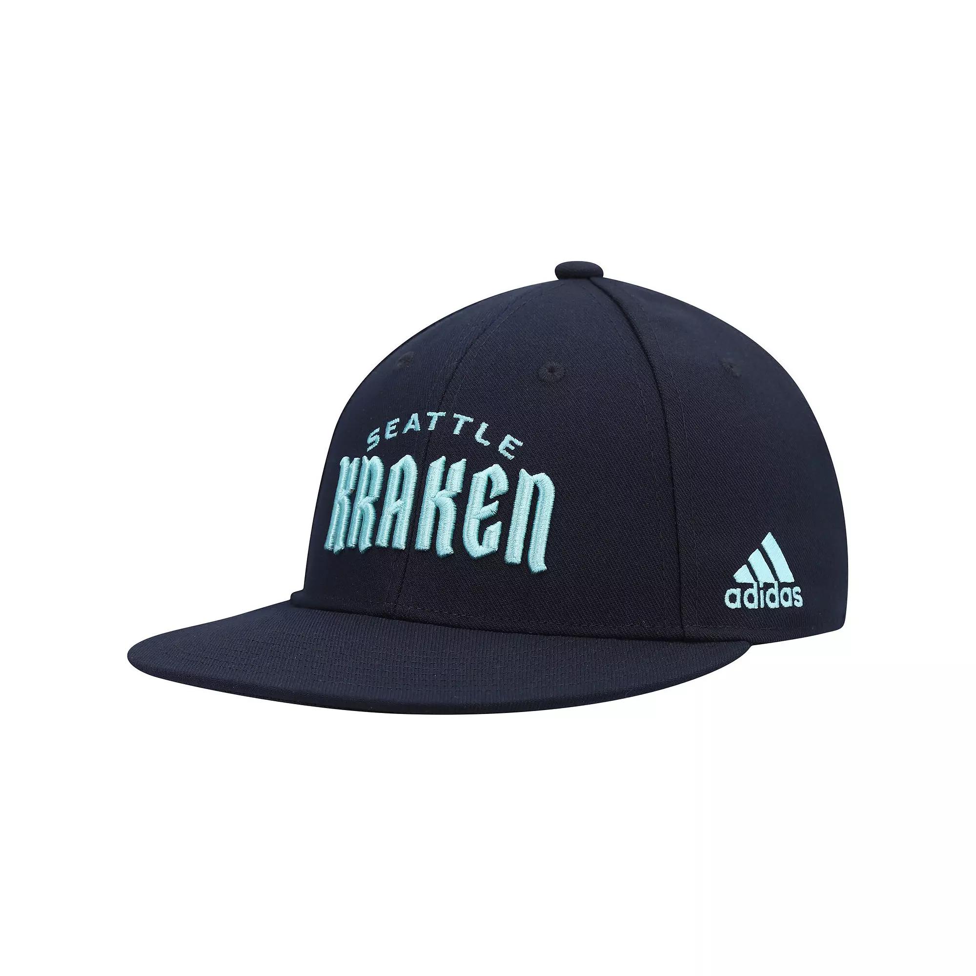 Men's adidas Deep Sea Blue Seattle Kraken Team Snapback Hat, Krk Blue Product Image
