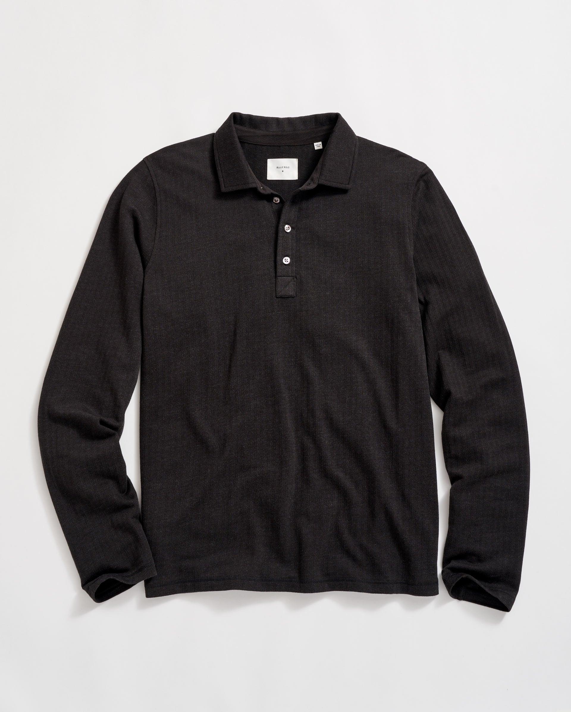 Long Sleeve Herringbone Polo -  Product Image