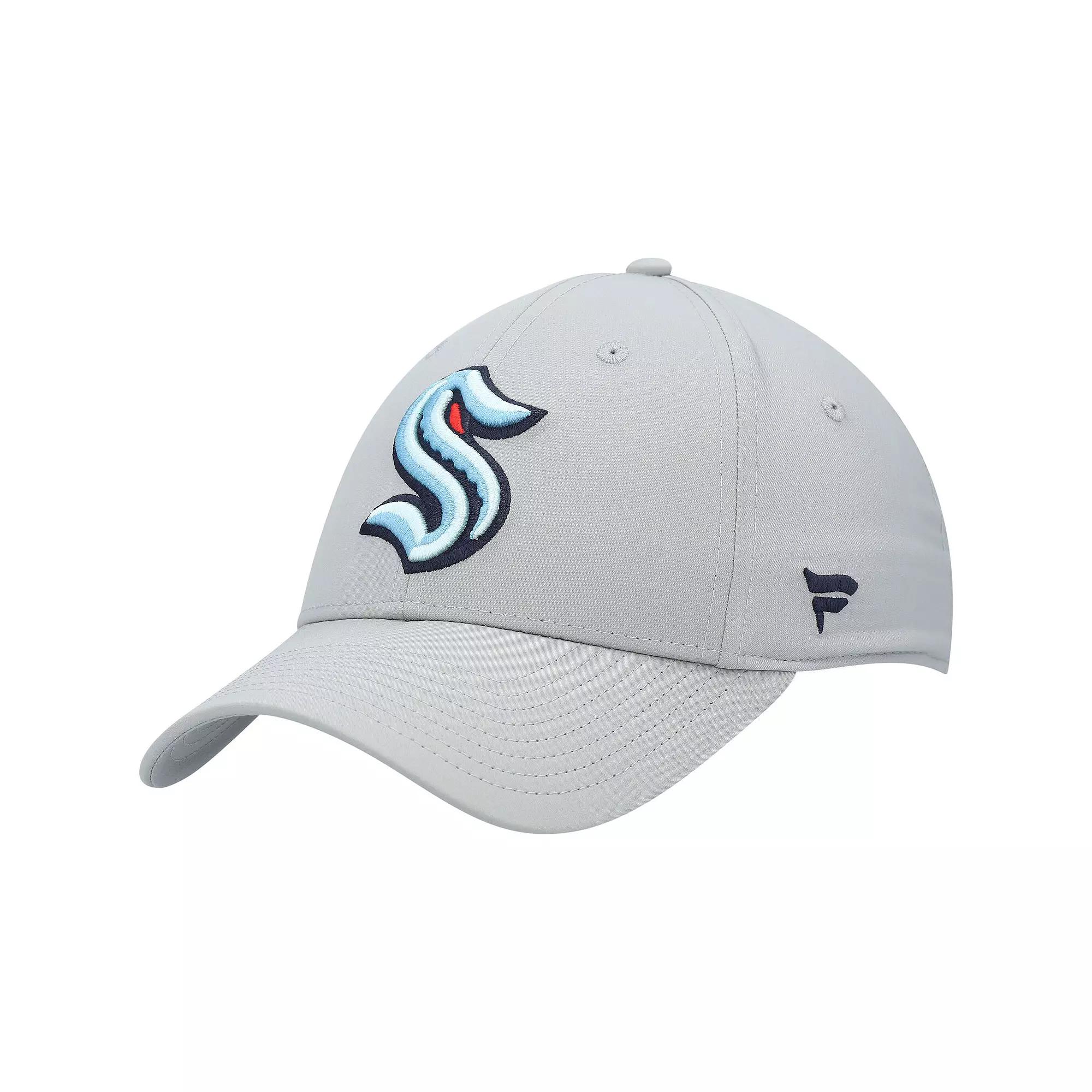 Men's Fanatics Branded Gray Seattle Kraken Core Primary Logo Flex Hat,  Product Image