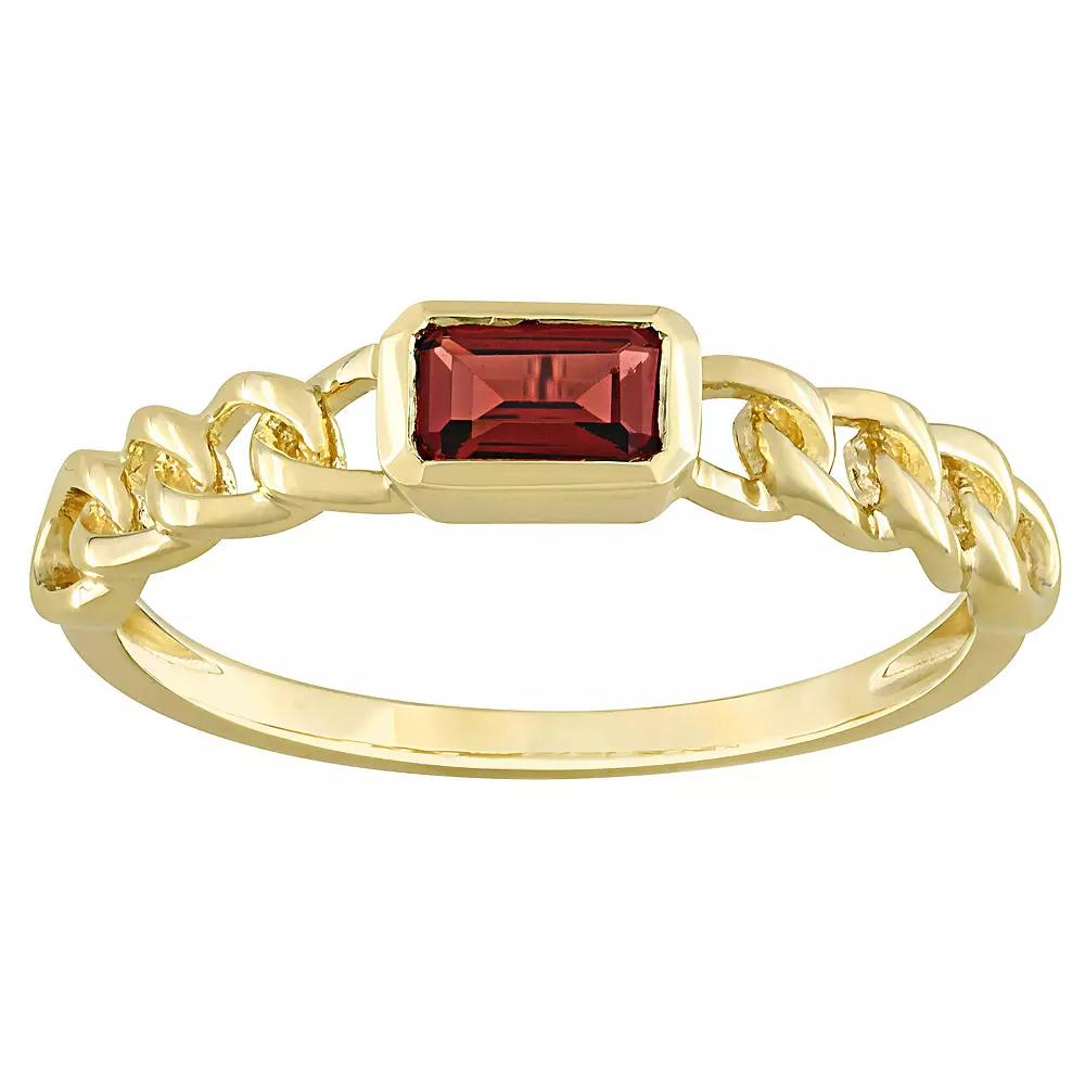 Stella Grace 14k Gold Garnet Link Ring, Women's, Size: 5 Product Image