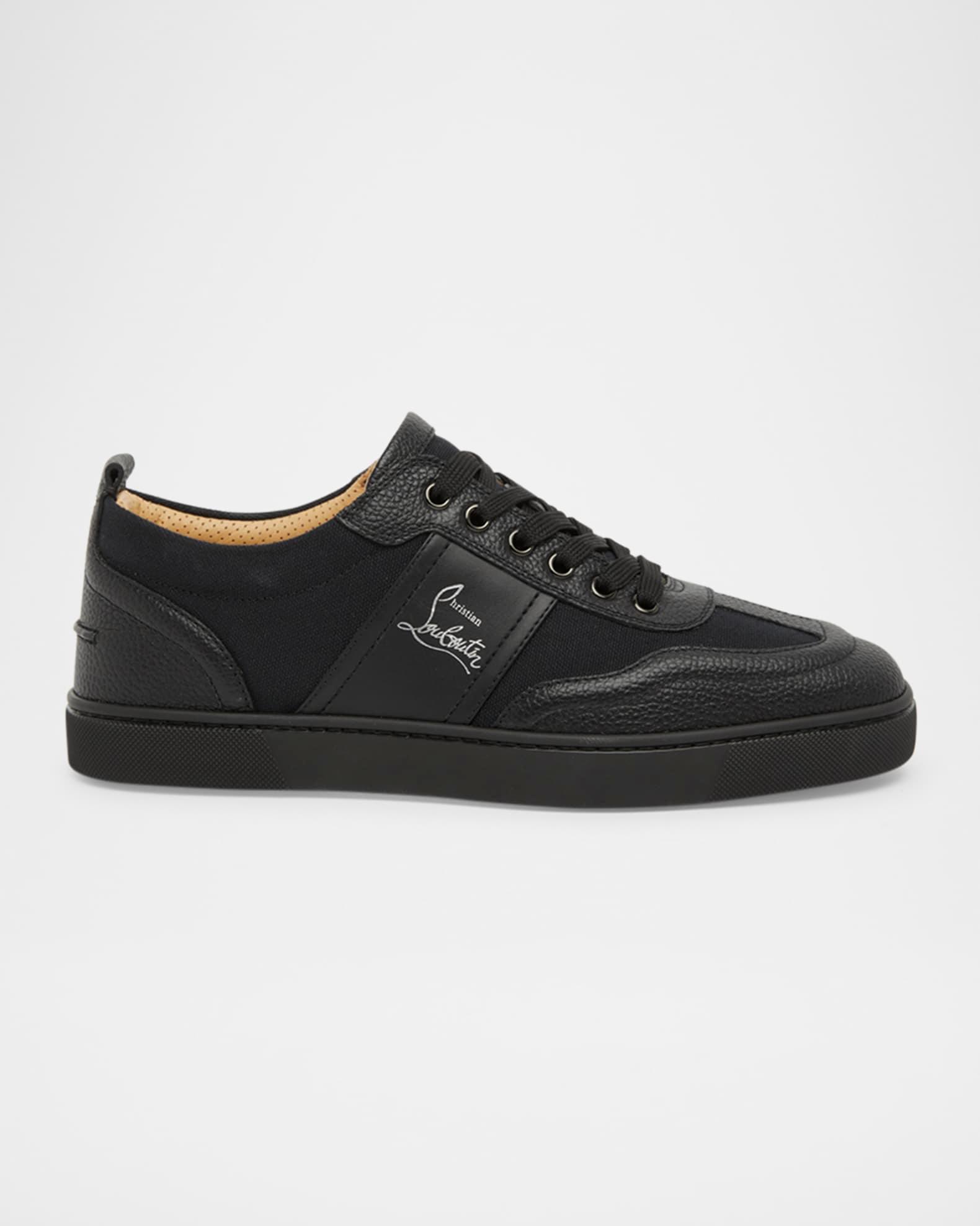 Men's Retero Canvas and Leather Low-Top Sneakers Product Image
