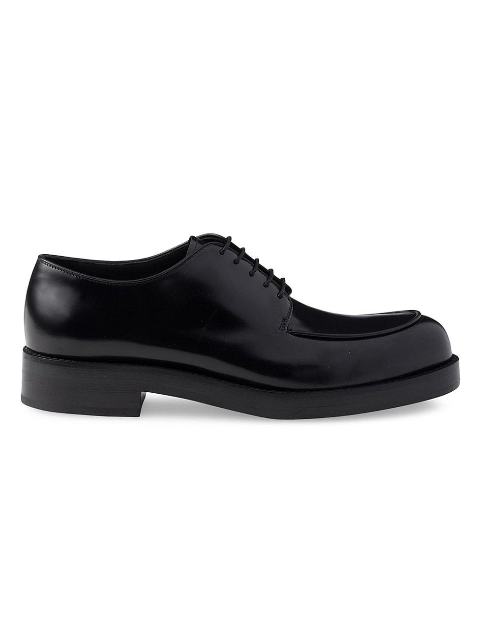 Prada Mens Brushed Leather Derby Shoes Product Image