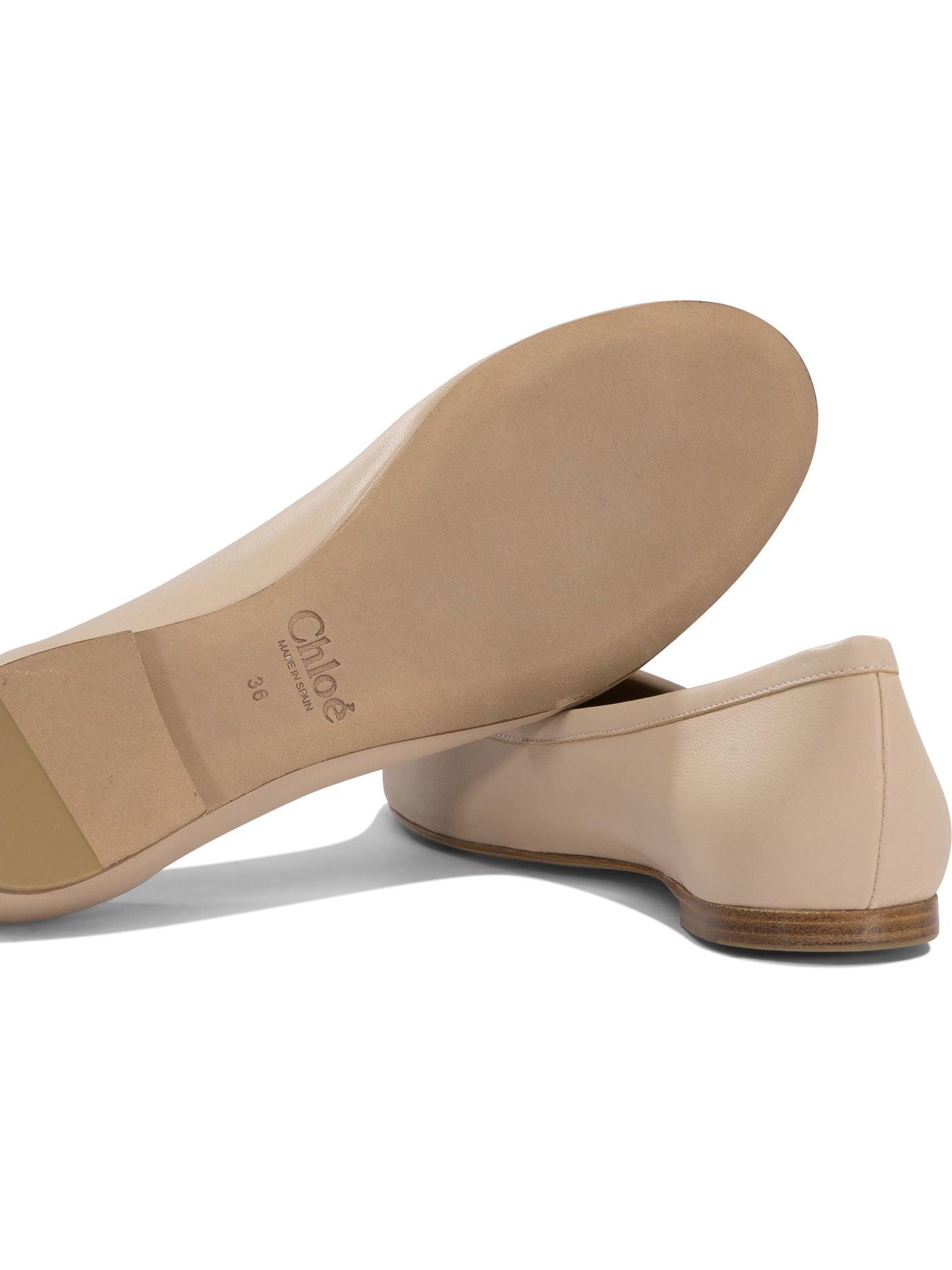 CHLOÉ Woman Ballet Flats Sand Size 9 Leather In Beige Product Image