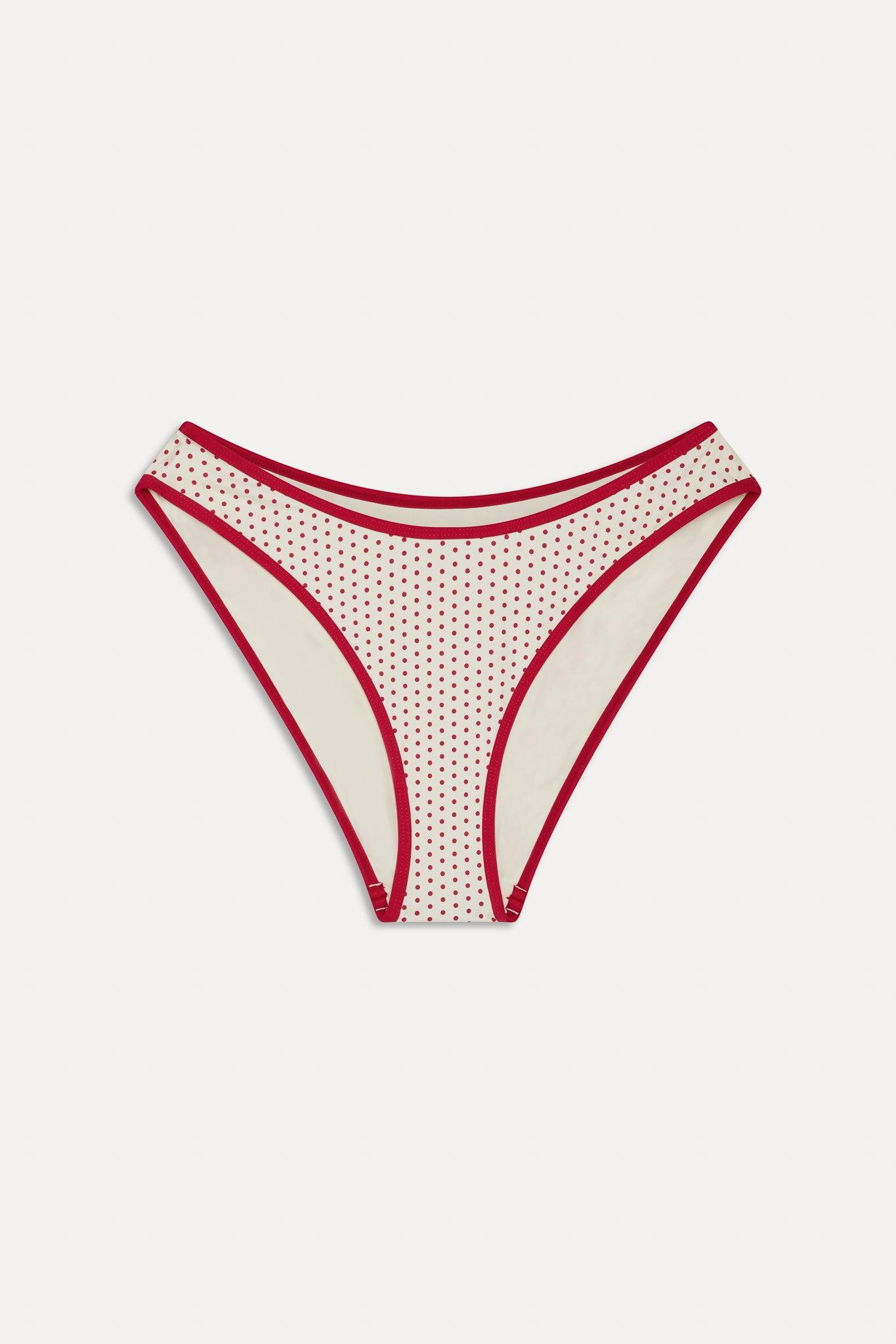 x BELLA HADID Catalina Bikini Bottom - Strawberry Polka Dot Product Image