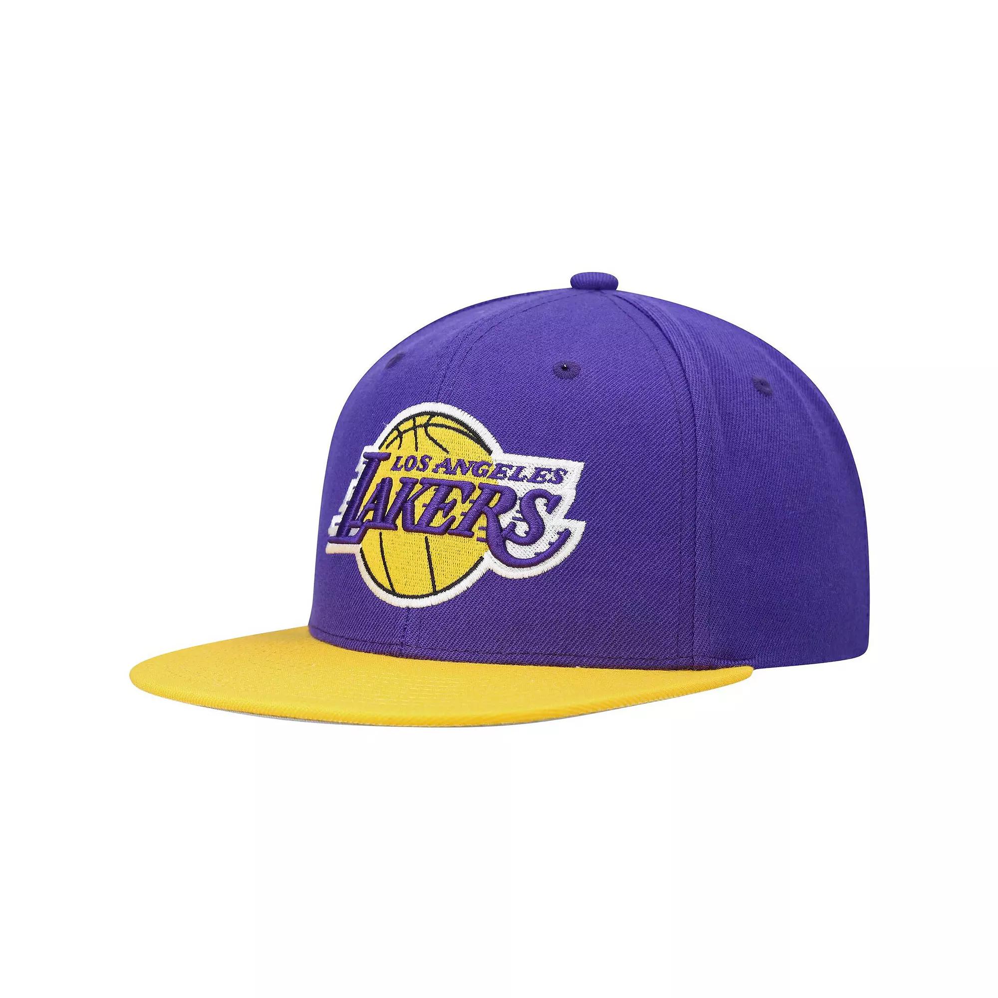 Men's Mitchell & Ness Purple/Gold Los Angeles Lakers Team Two-Tone 2.0 Snapback Hat Product Image
