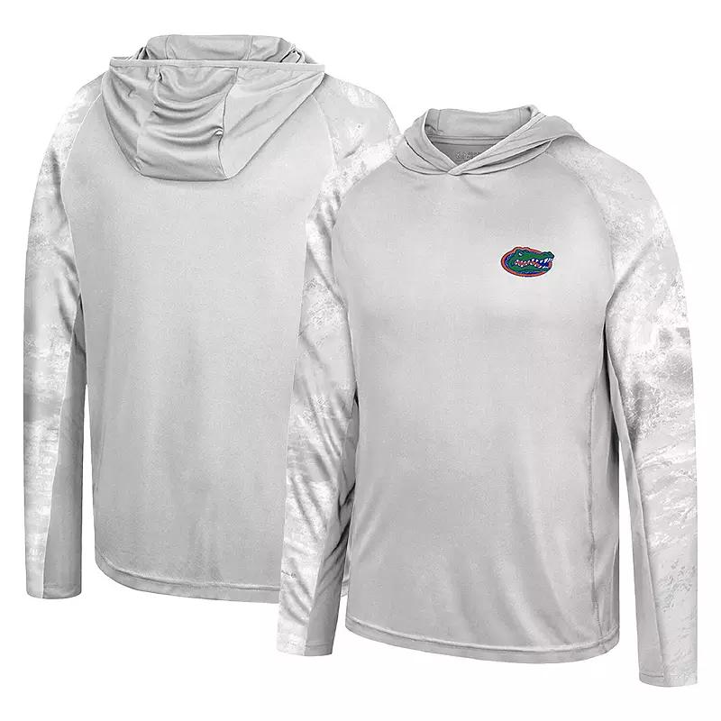 Men's Colosseum Gray/Realtree Camo Florida Gators Gulf Stream Raglan Long Sleeve Hooded T-Shirt,  Product Image