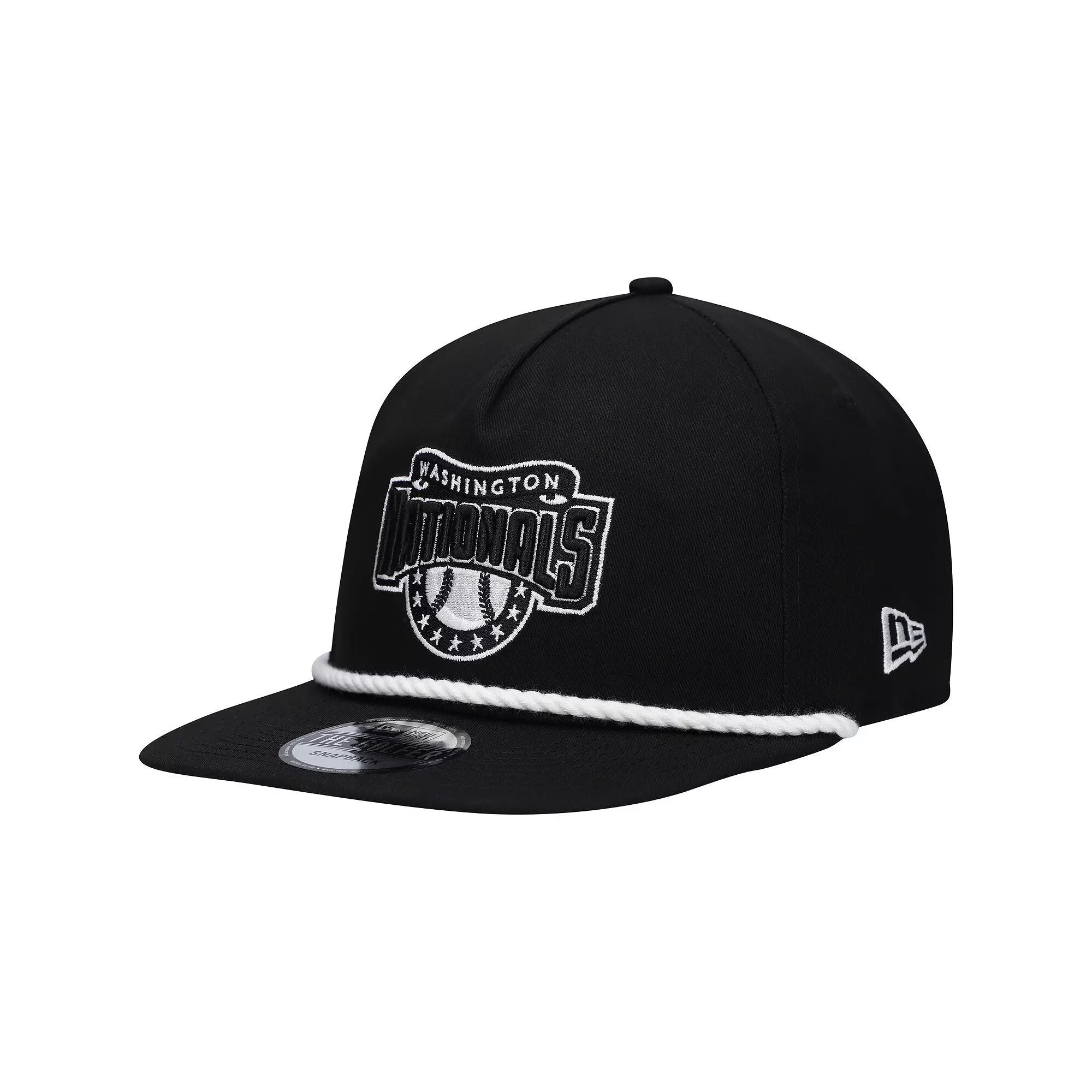 Men's New Era Black Washington Nationals Golfer Snapback Hat Product Image