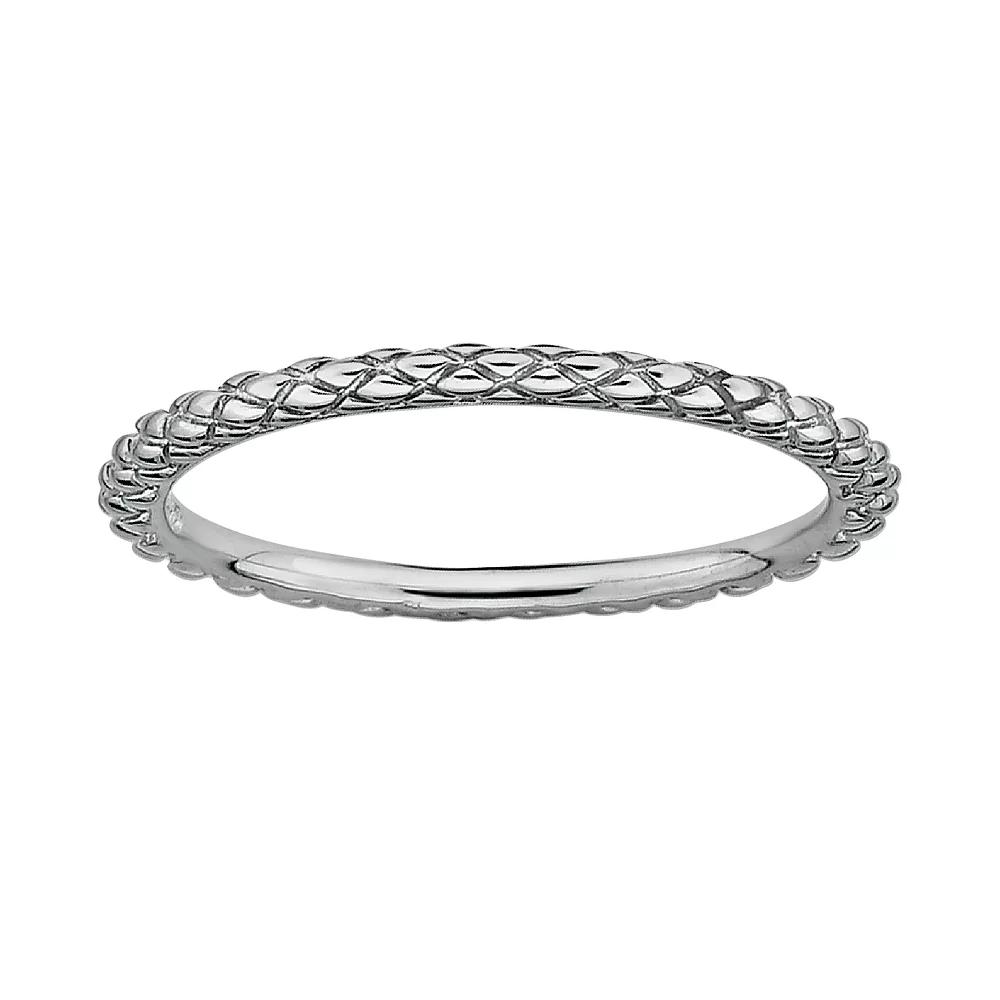 Stacks & Stones Sterling Silver Crisscross Stack Ring, Women's, Size: 8 Product Image