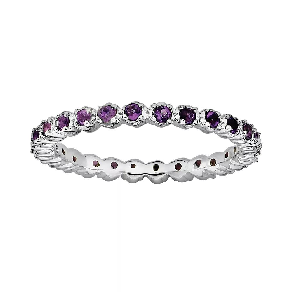 Stacks & Stones Sterling Silver Amethyst Stack Ring, Women's,  Product Image