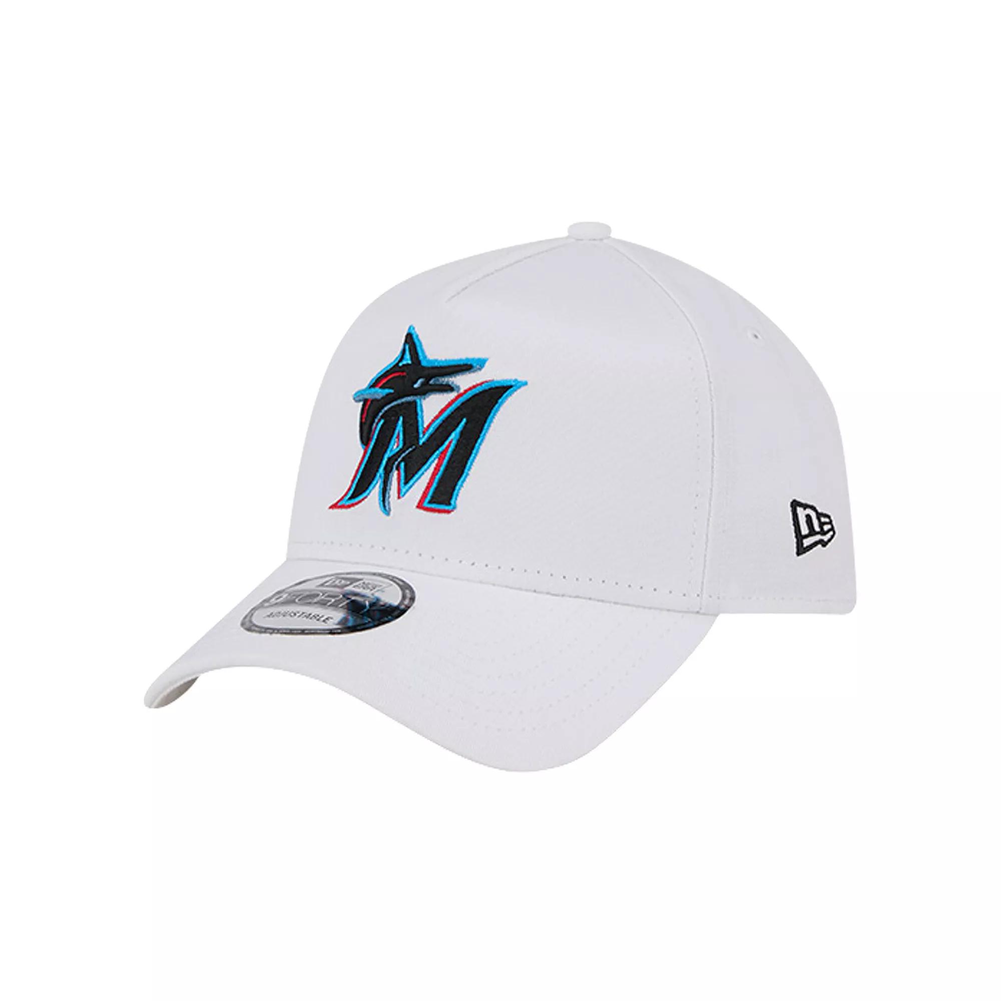 Men's New Era White Miami Marlins TC A-Frame 9FORTY Adjustable Hat Product Image