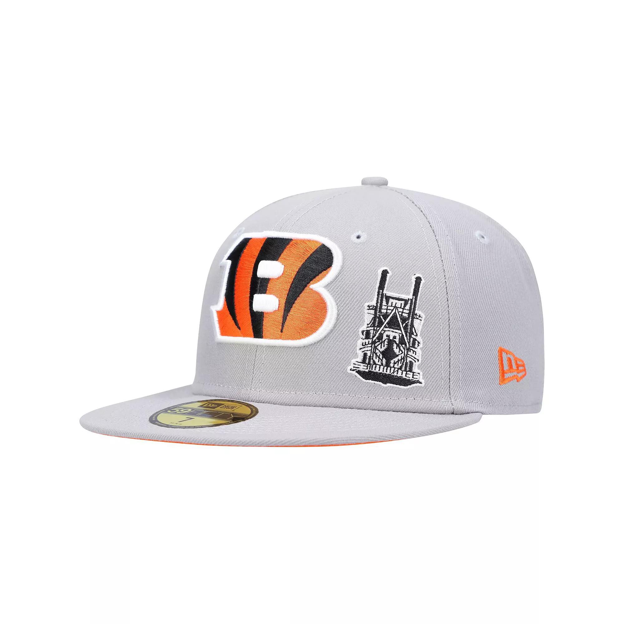 Men's New Era Gray Cincinnati Bengals City Describe 59FIFTY Fitted Hat,  Product Image