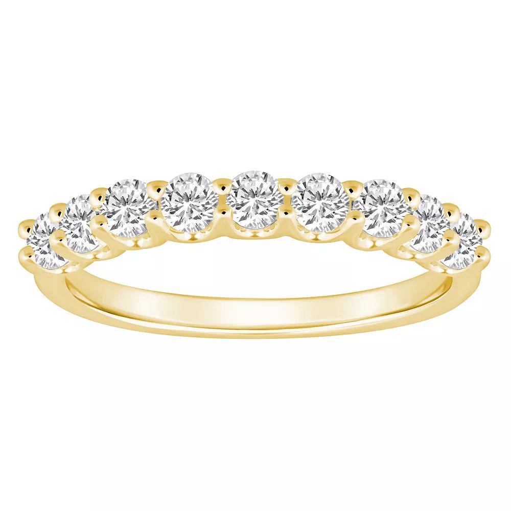 Alyson Layne 14k Gold 9/10 Carat T.W. Diamond 9-Stone Wedding Band, Women's, Size: 6, Yellow Product Image