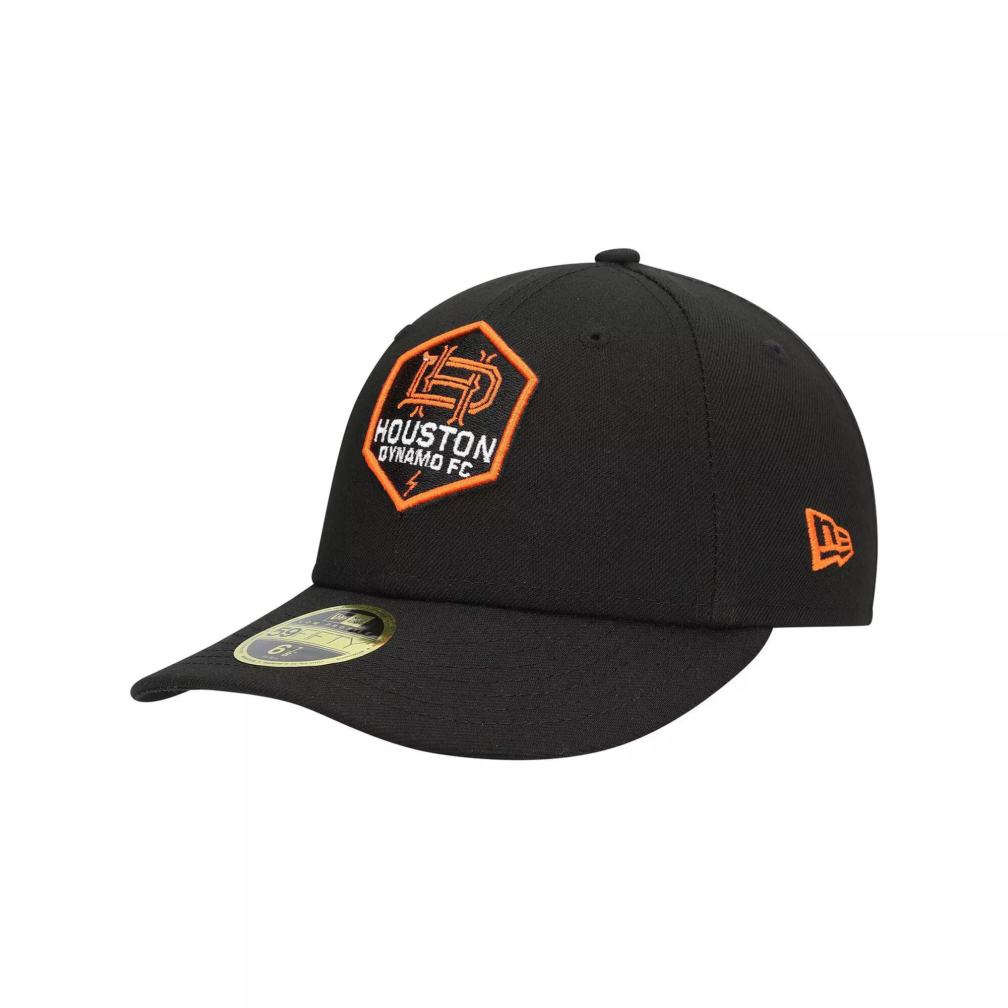 Men's New Era Black Houston Dynamo FC Primary Logo Low Profile 59FIFTY Fitted Hat, Size: 6 7/8, Dyn Black Product Image